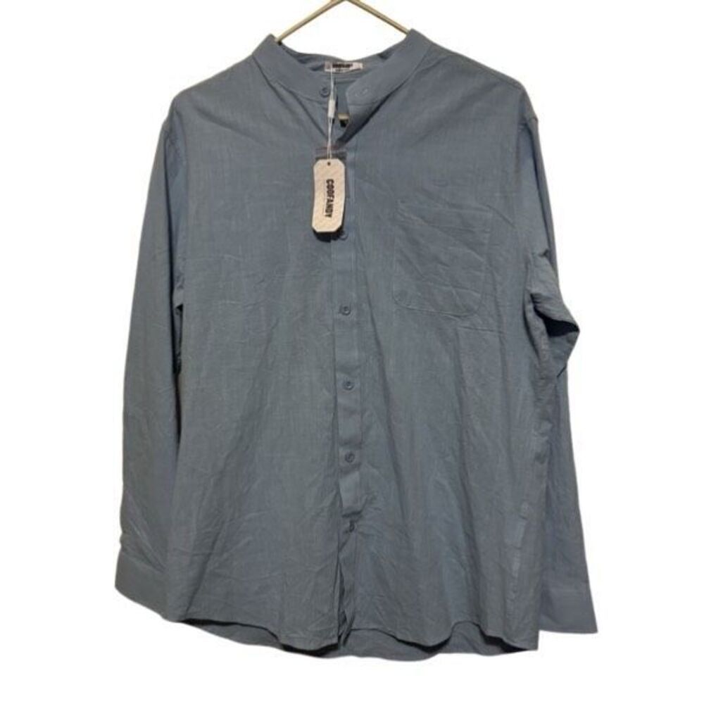 Coofandy Size Large Blue Long Sleeved Button Shirt *New*